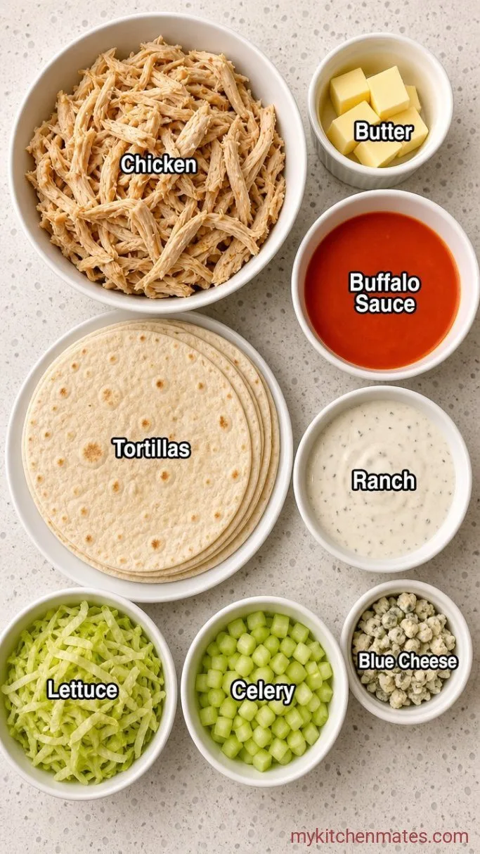 15-Minute Buffalo Chicken Wraps Ingredients