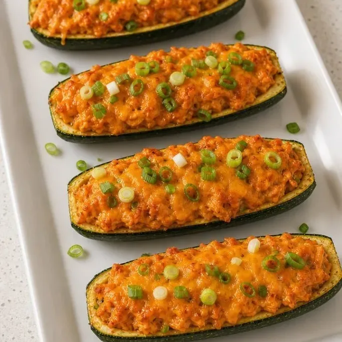 Easy Buffalo Chicken Zucchini Boats Buffalo Chicken Zucchini Boats
