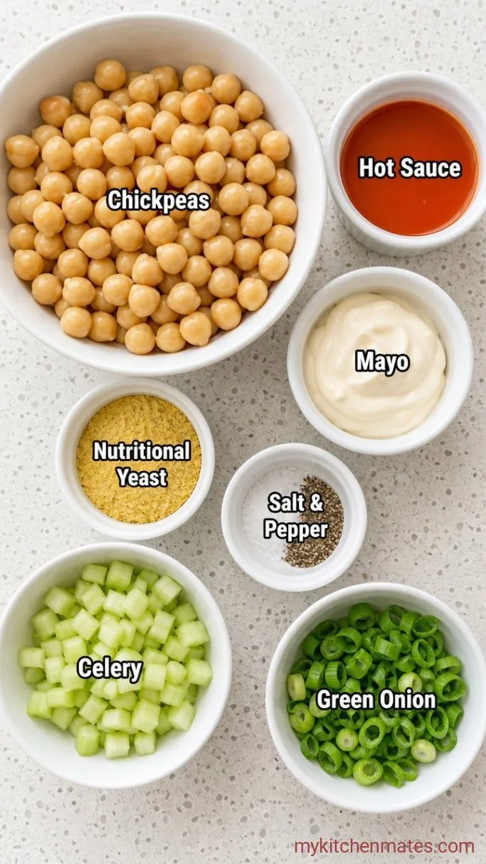 15-Minute Spicy Buffalo Chickpea Salad Ingredients