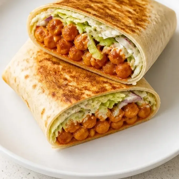 Spicy Buffalo Chickpea Wraps (Ready in 15 Minutes) Buffalo Chickpea Wrap
