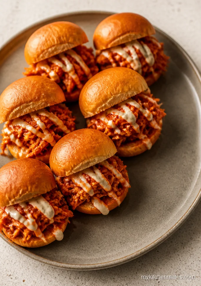 Buffalo Pulled Chicken Sliders