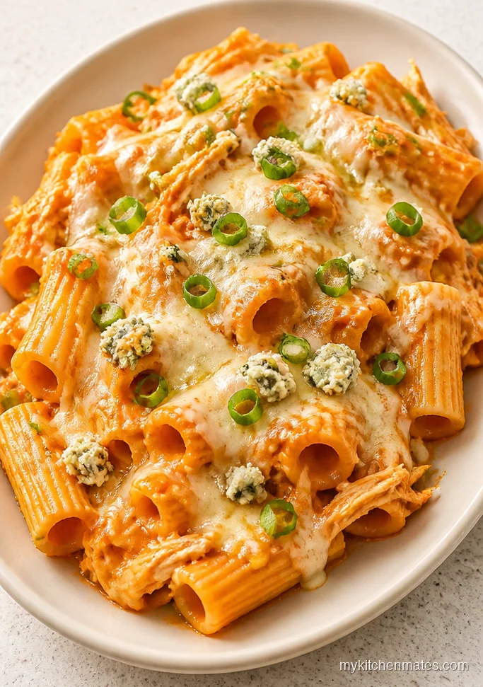 Buffalo Rotisserie Chicken Pasta Casserole