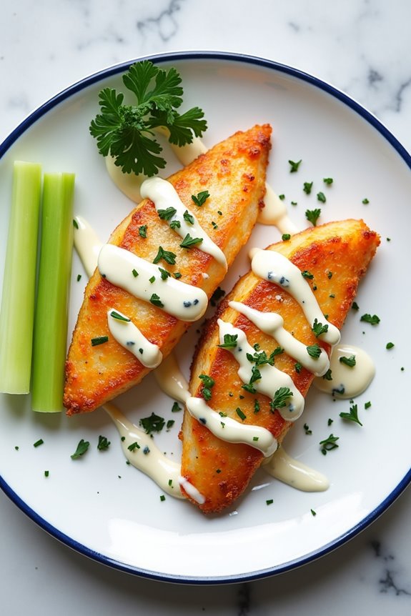 buffalo tilapia with drizzle