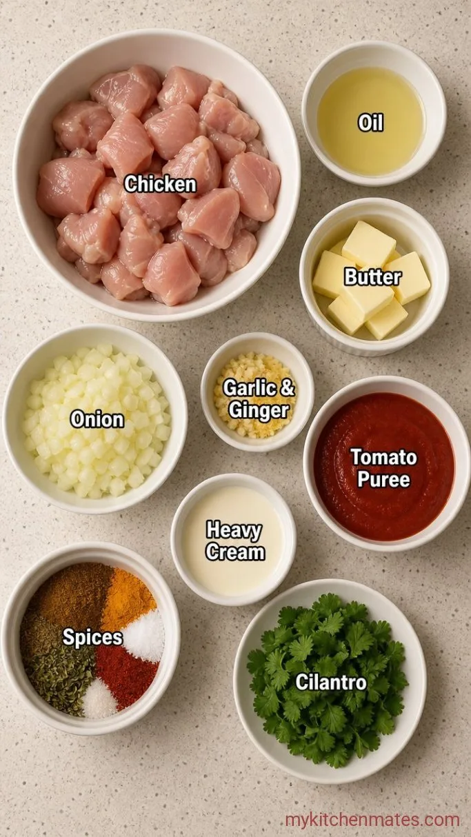 Creamy Butter Chicken Curry (Easy Weeknight Recipe) Ingredients