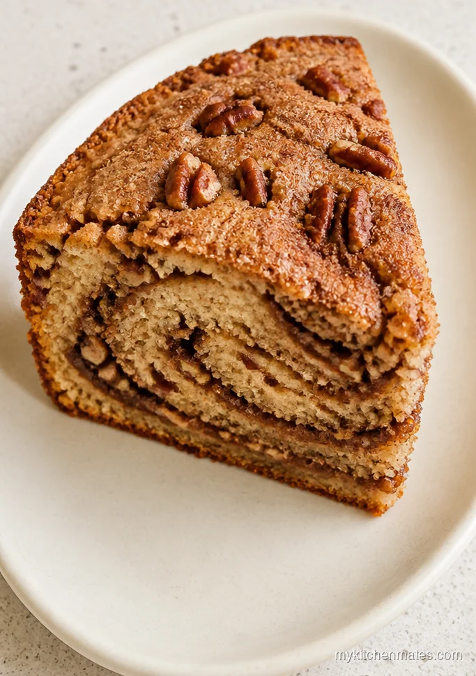 Butter Pecan Cinnamon Swirl Sour Cream Cake