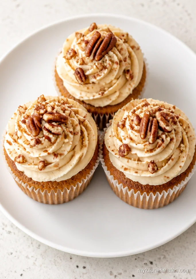 Butter Pecan Cupcakes with Maple Buttercream