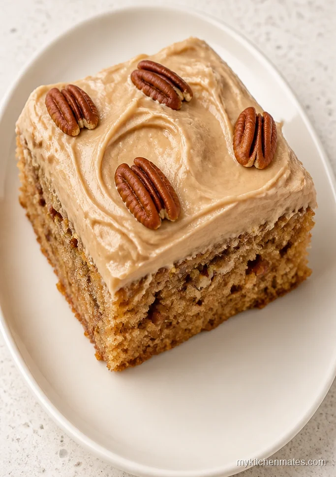 Butter Pecan Sheet Cake with Brown Sugar Frosting