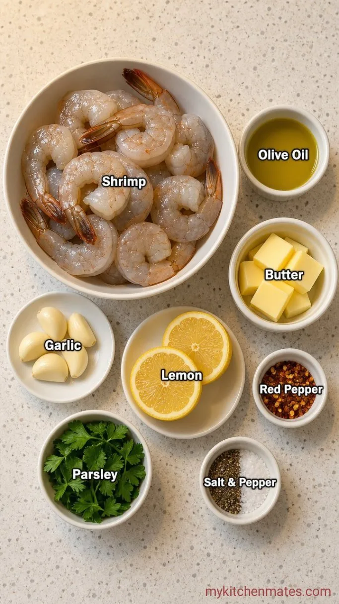 Buttered Garlic Shrimp in 15 Minutes Ingredients