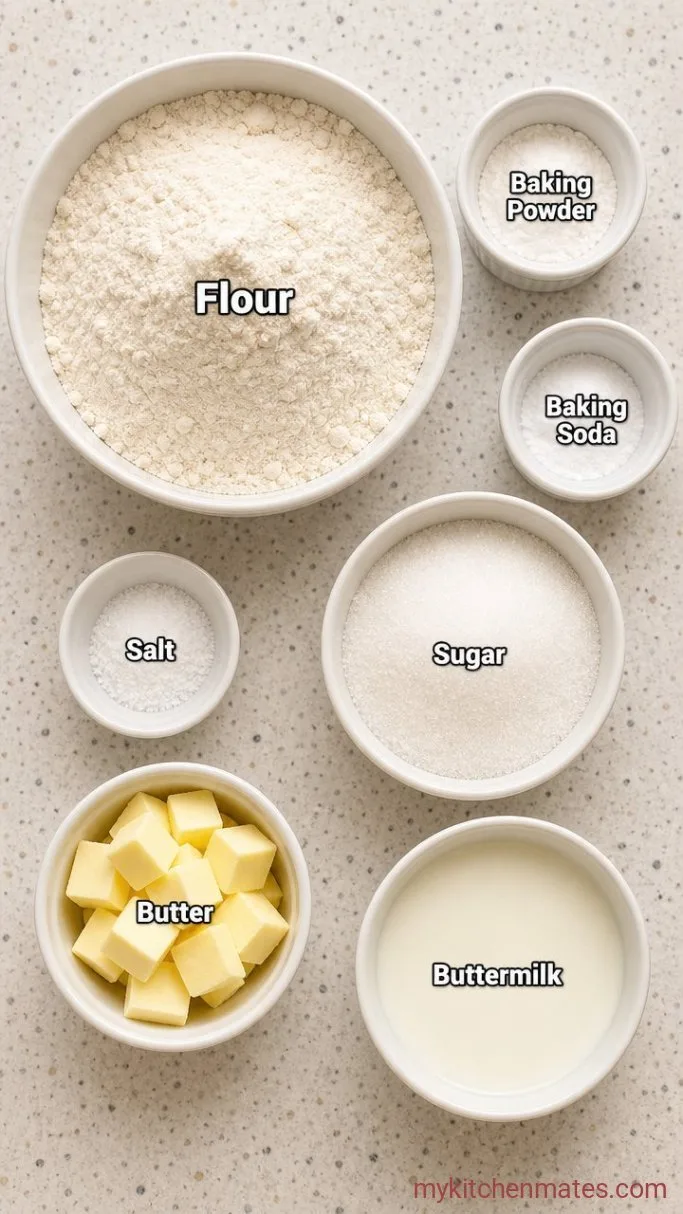 Fluffy Buttermilk Drop Biscuits (No Rolling) Ingredients