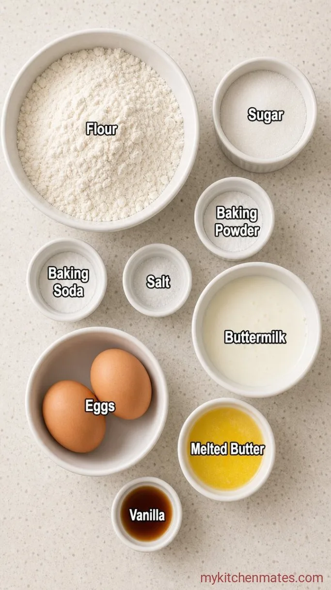 Light and Fluffy Buttermilk Pancakes Ingredients