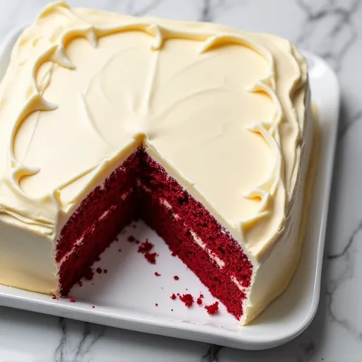 Buttermilk Red Velvet Sheet Cake with Vanilla Bean Frosting