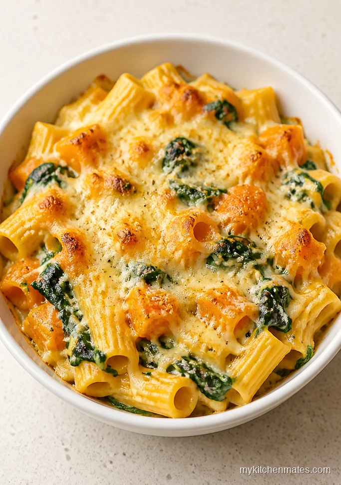Butternut Squash and Spinach Alfredo Casserole