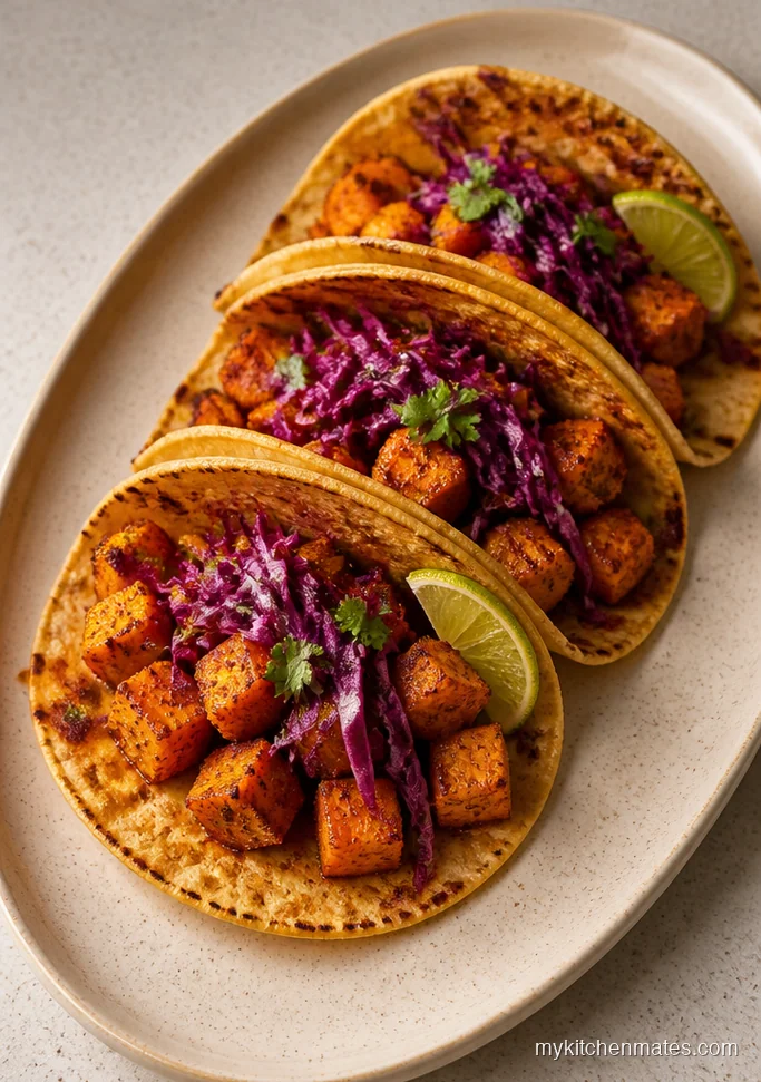Butternut Squash Tacos with Lime Slaw
