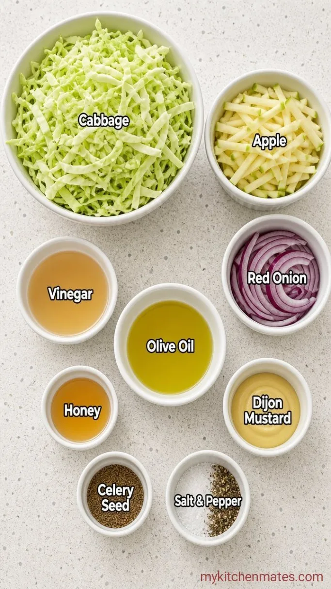 10-Minute Cabbage and Apple Slaw Ingredients