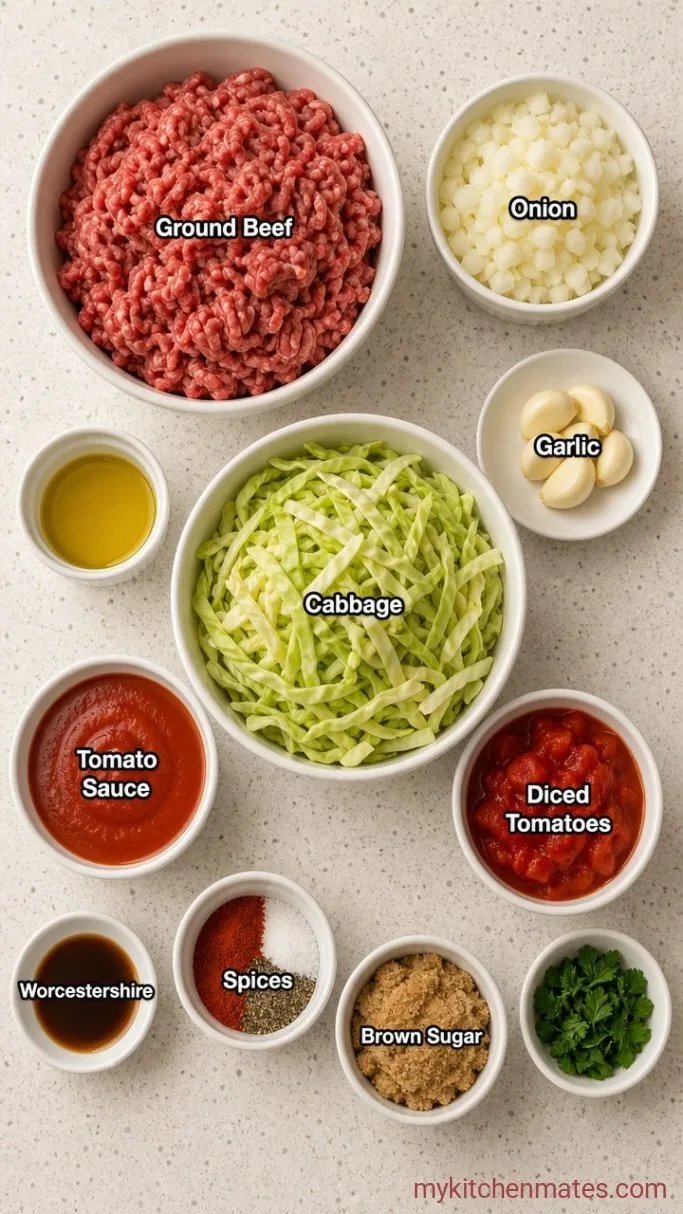 30-Minute One-Skillet Cabbage Roll in a Bowl Ingredients