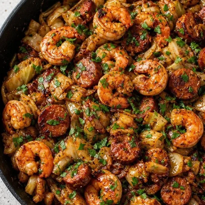 30-Minute One-Pan Cabbage, Shrimp, and Sausage Cabbage Shrimp and Sausage