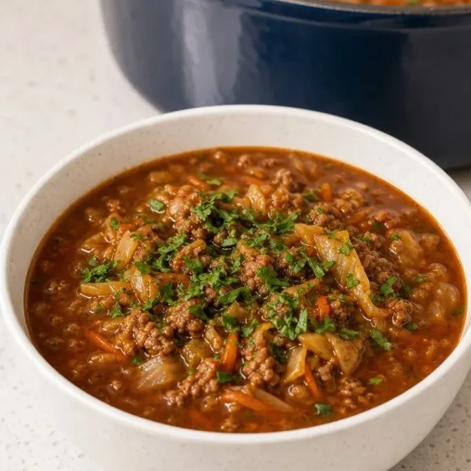Cabbage Soup with Ground Beef