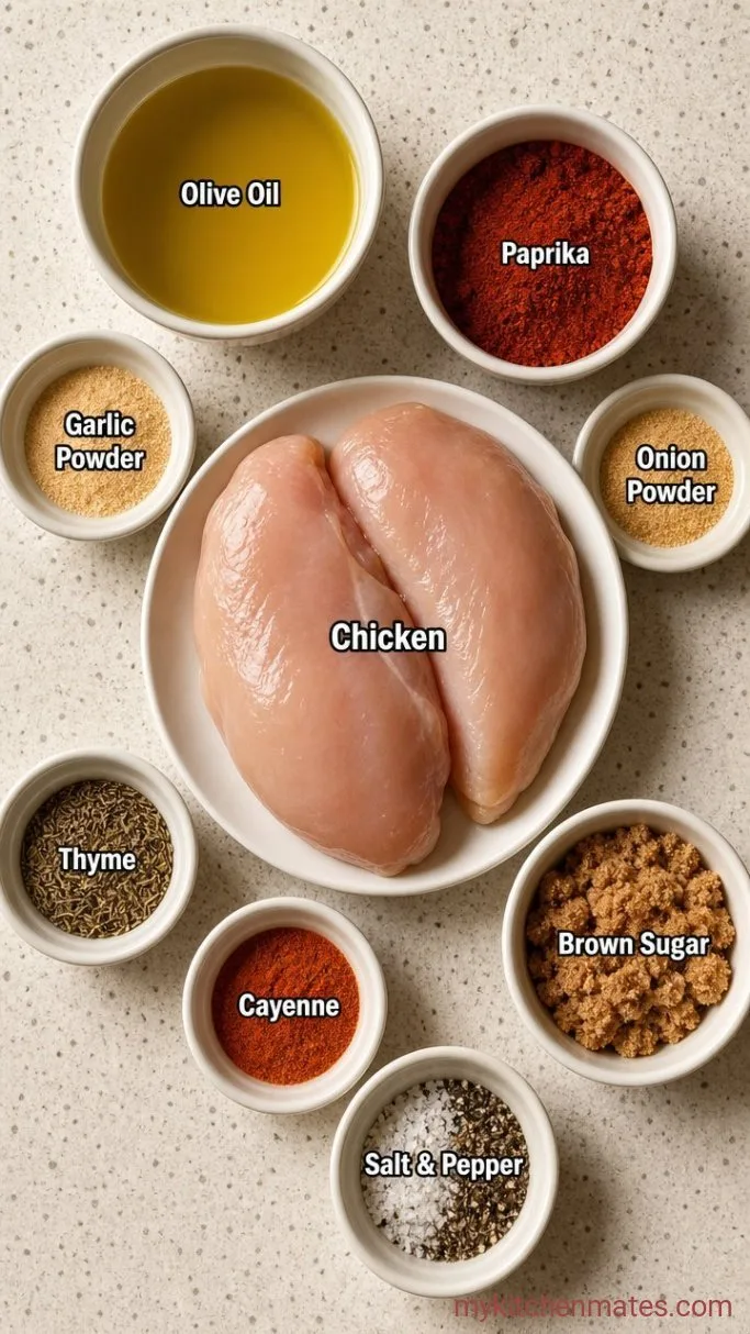 15-Minute Juicy Cajun Chicken Breast Ingredients