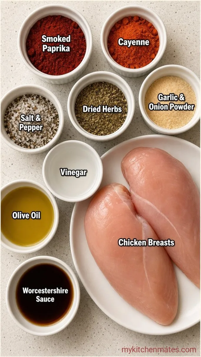Smoky Cajun Chicken Marinade (Just 10 Minutes of Work) Ingredients