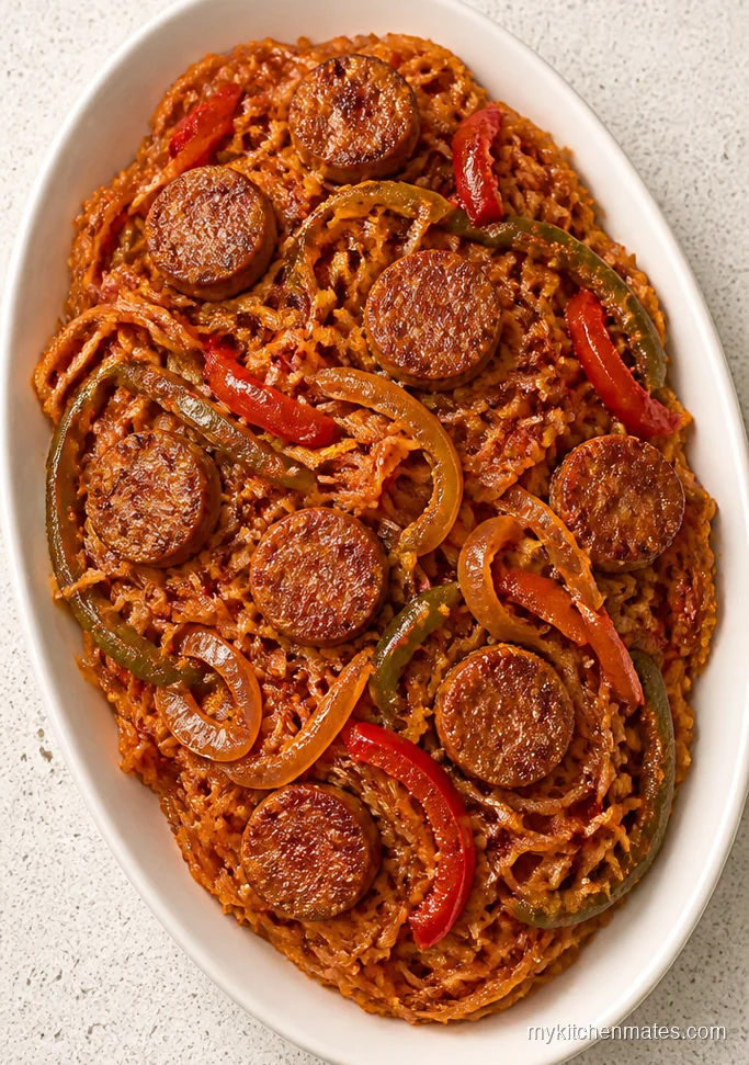 11 High Protein Spaghetti Squash Recipes That Actually Fill You Up Cajun Chicken Sausage Spaghetti Squash Skillet