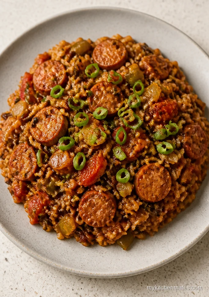 Cajun Chicken Sausage Wild Rice Casserole