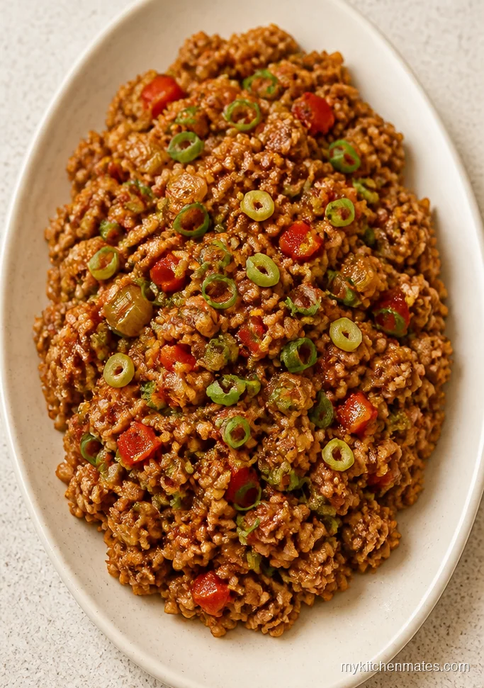 Cajun Dirty Rice Casserole with Ground Chicken