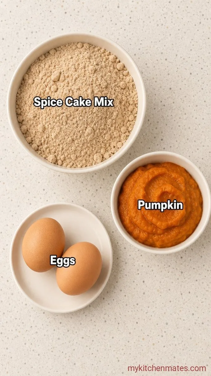 3-Ingredient Cake Mix Pumpkin Bread Ingredients