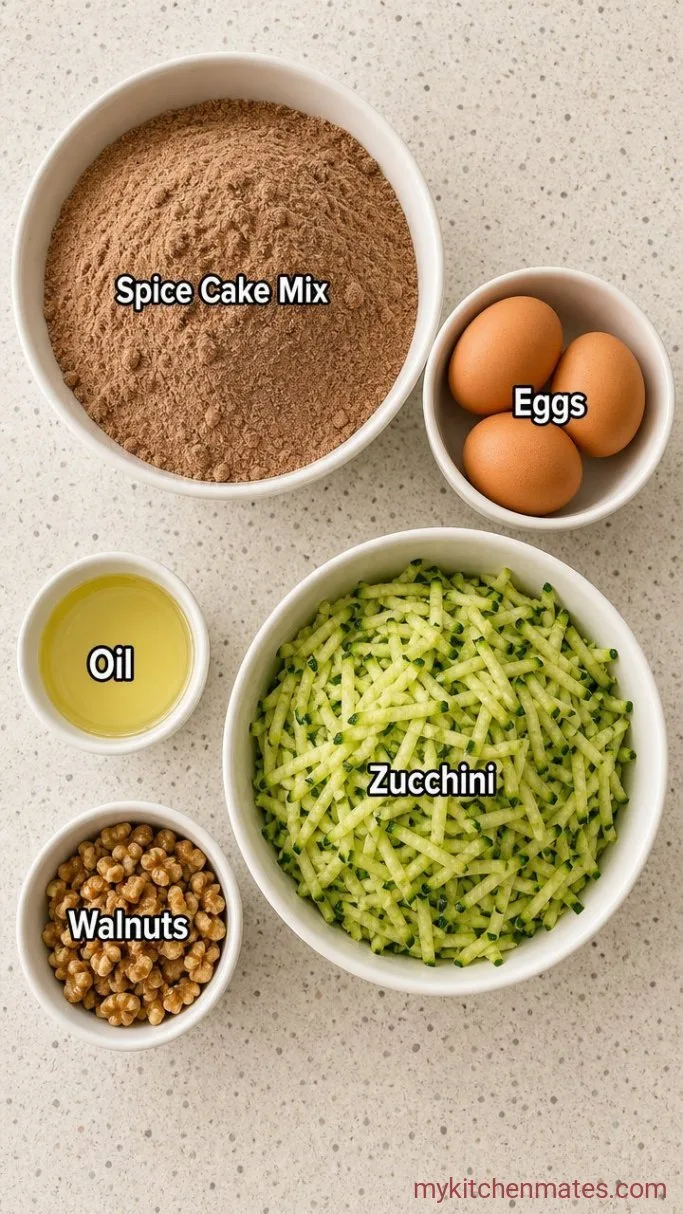 Easy Cake Mix Zucchini Bread (4 Ingredients) Ingredients