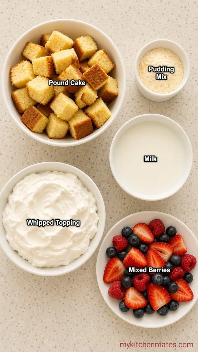 15-Minute No-Bake Cake Parfait Cups Ingredients