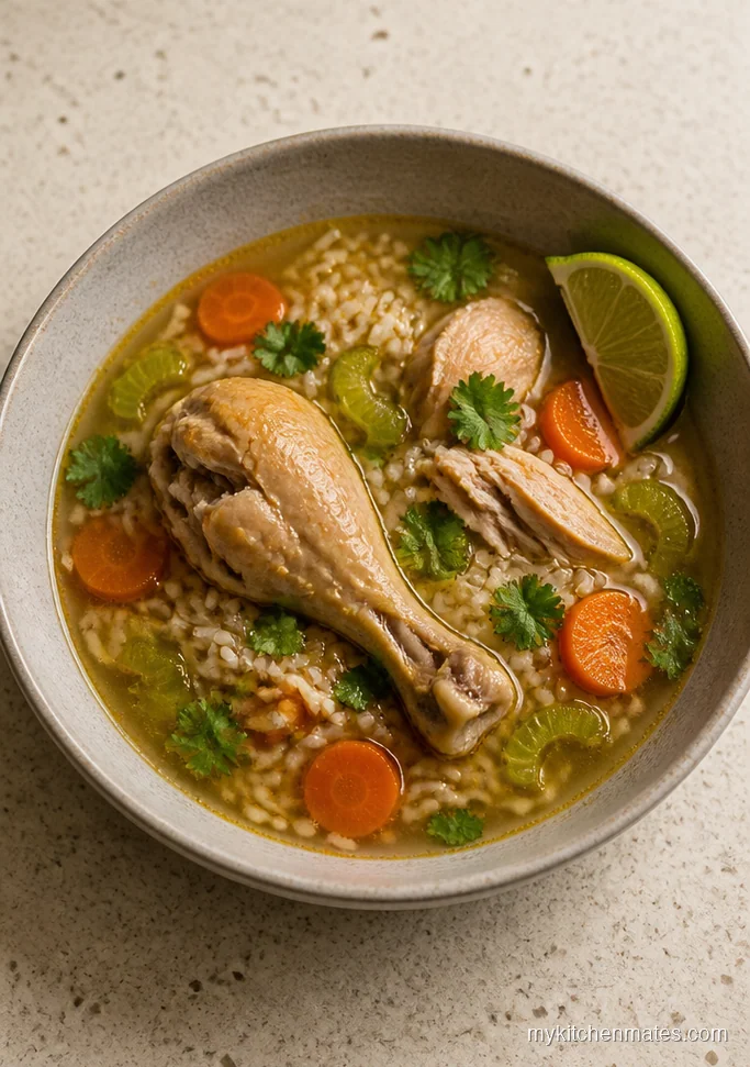 Caldo de Pollo con Arroz
