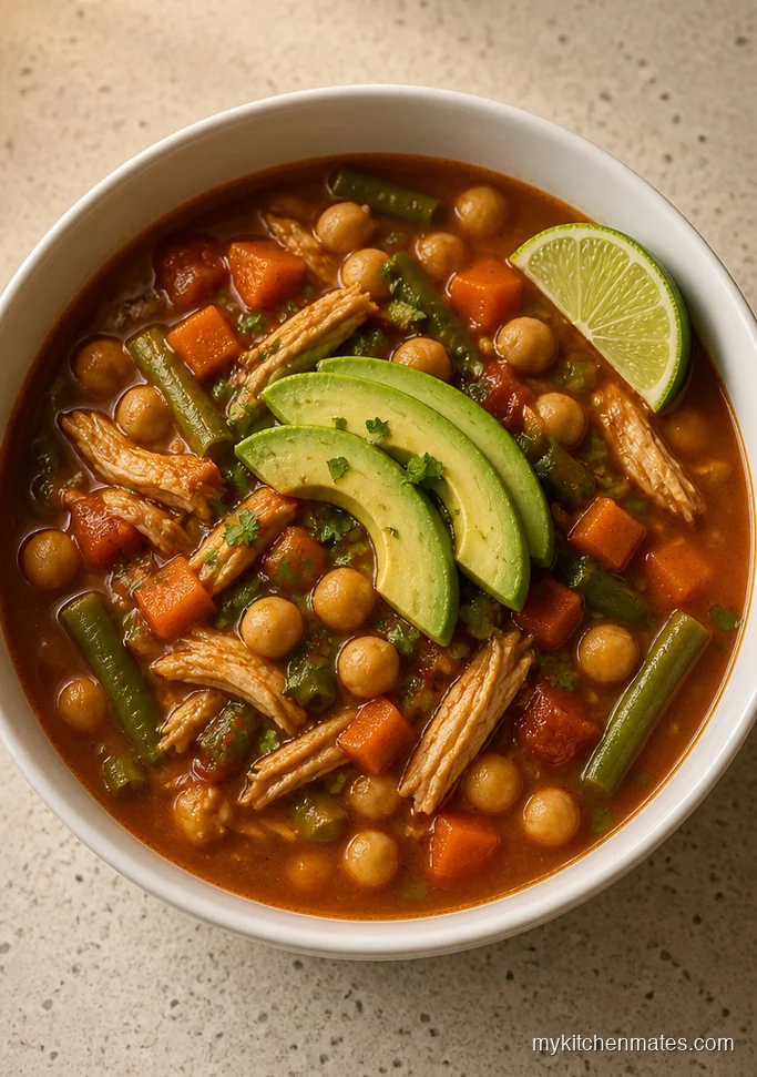 Caldo Tlalpeño de Garbanzo y Pollo
