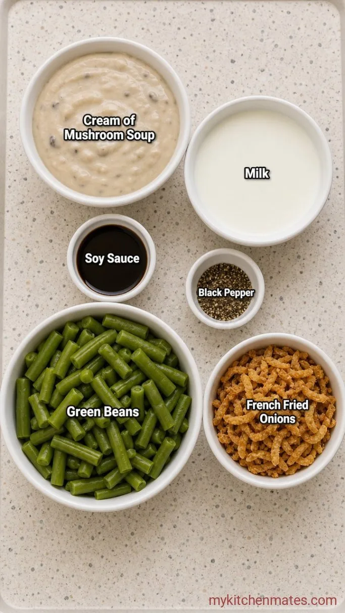 Classic 4-Ingredient Green Bean Casserole (Campbell’s Style) Ingredients