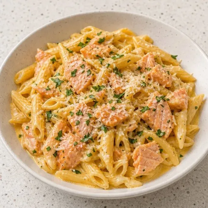 Canned Salmon Pasta