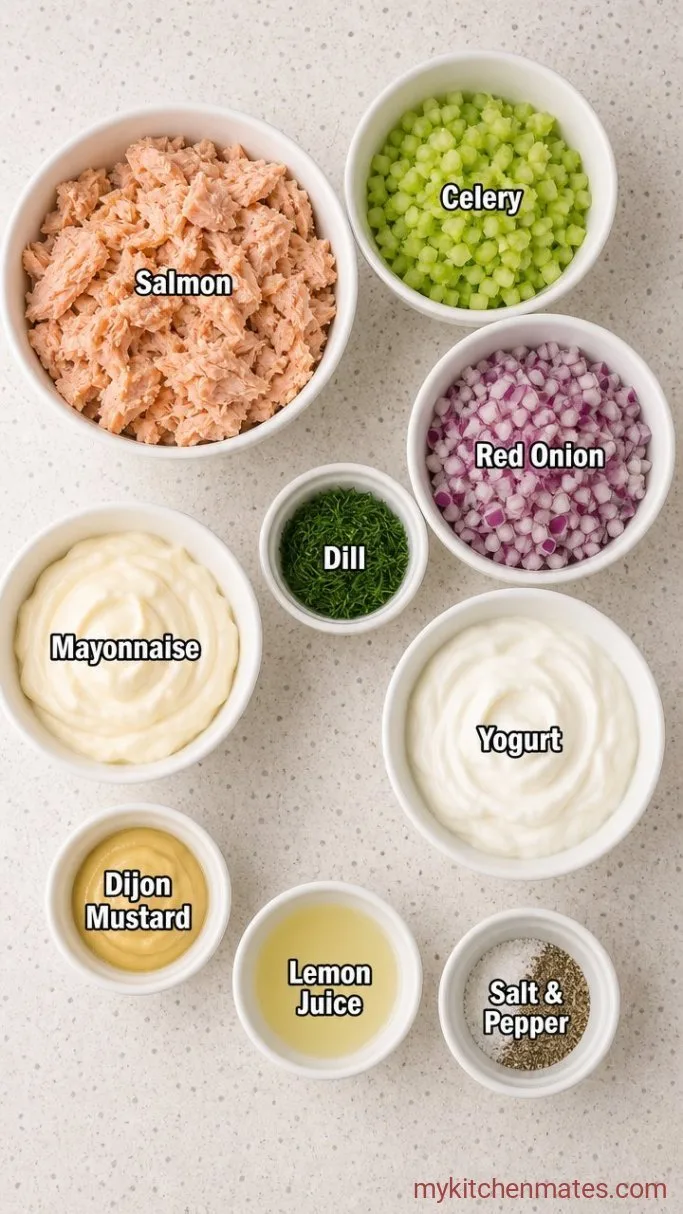 10-Minute Canned Salmon Salad Ingredients