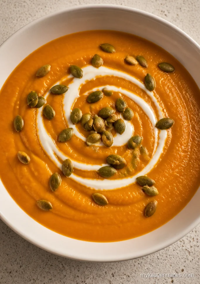 Carrot Ginger Soup with Yogurt