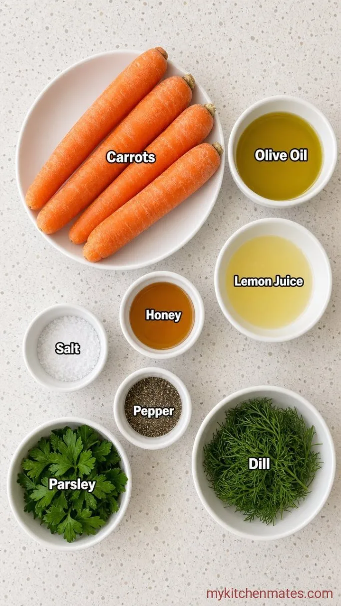 10-Minute Carrot Ribbon Salad with Lemon and Fresh Herbs Ingredients