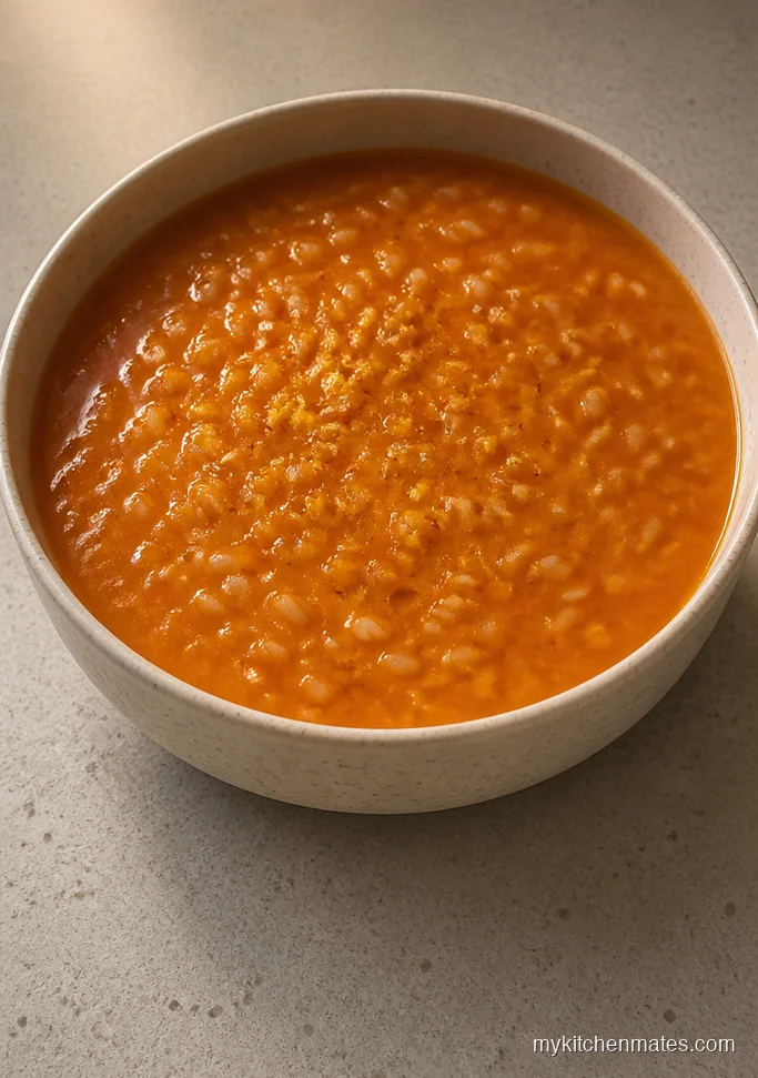Carrot Soup with Lemon and Rice