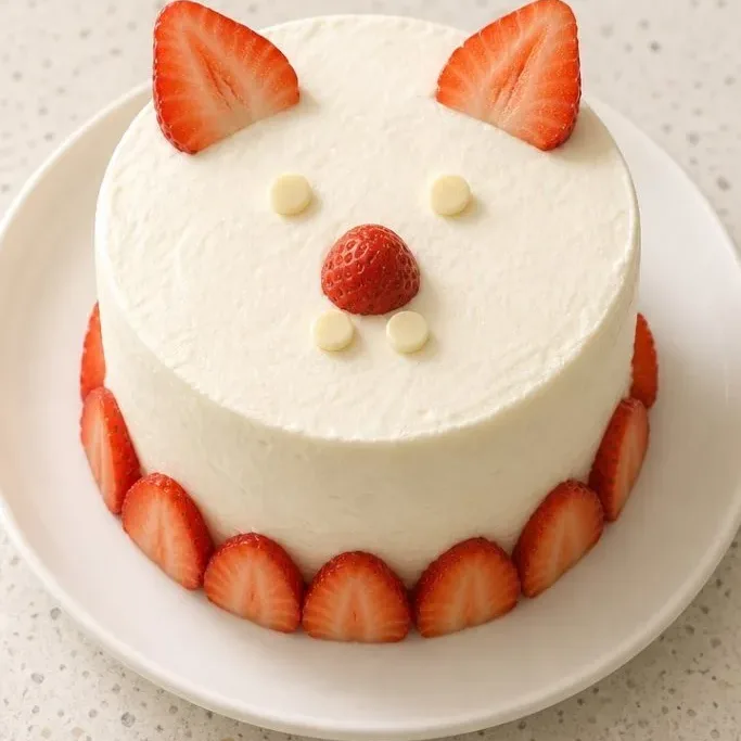 Easy Cat Bento Cake with Whipped Cream Frosting Cat Bento Cake