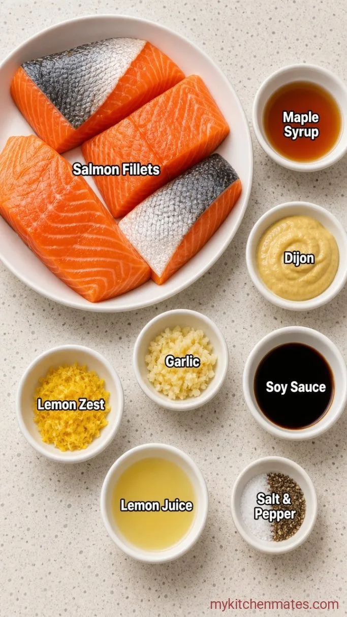 Cedar Plank Salmon with Maple Mustard Glaze Ingredients