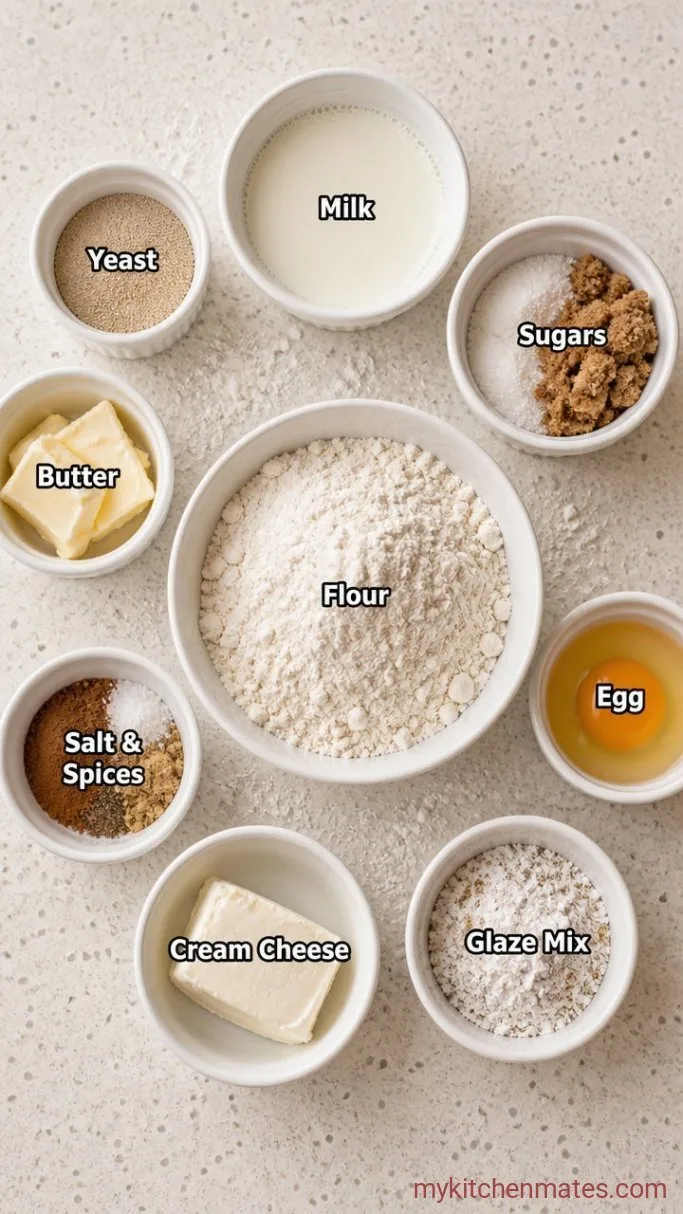 Chai-Spiced Cinnamon Rolls with Cardamom Glaze Ingredients