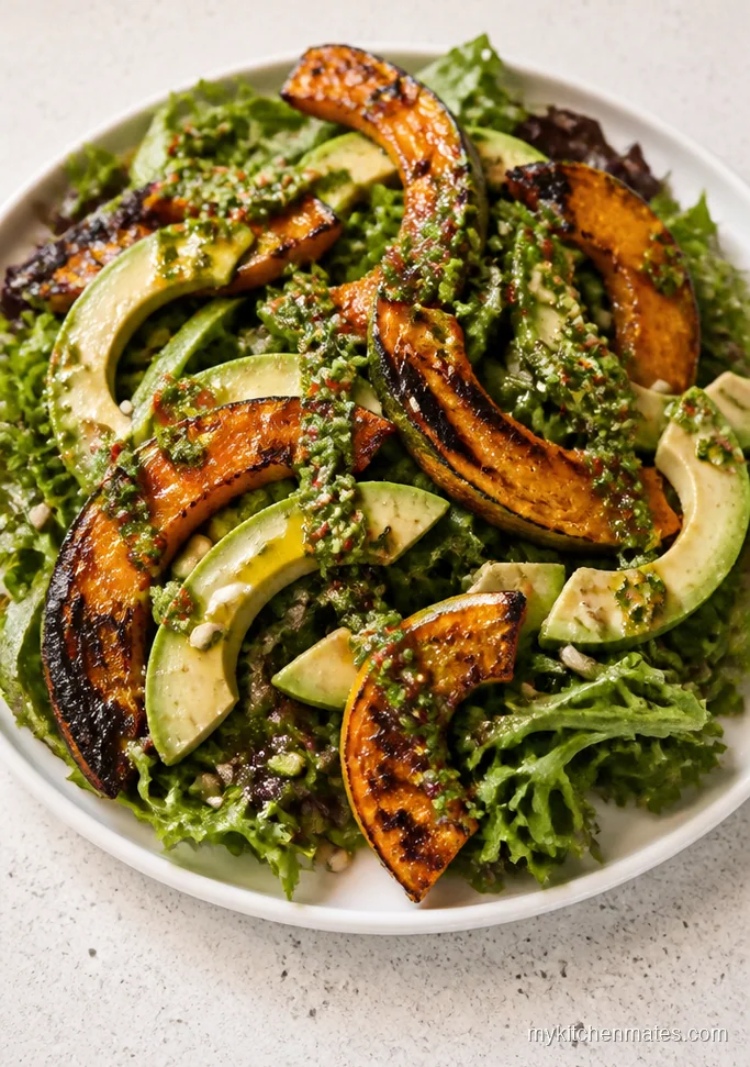 Charred Butternut Squash Salad with Chimichurri