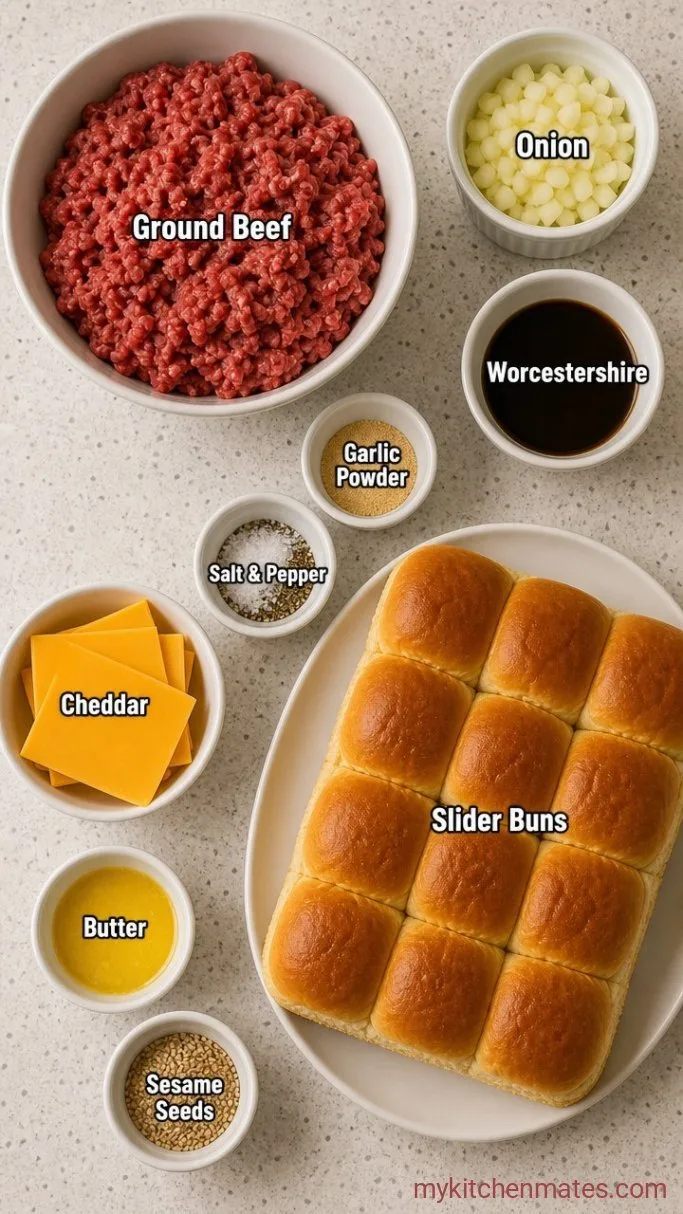 Quick Cheesy Cheeseburger Sliders Ingredients