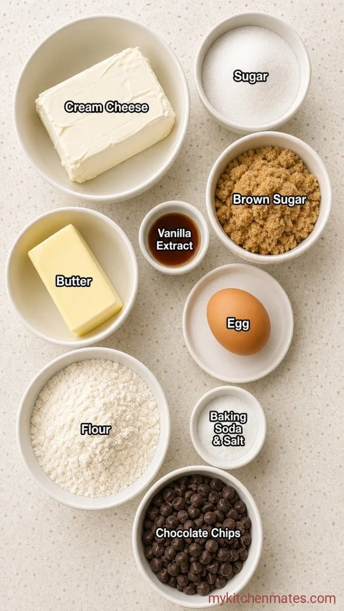 Gooey Cheesecake Stuffed Cookies Ingredients