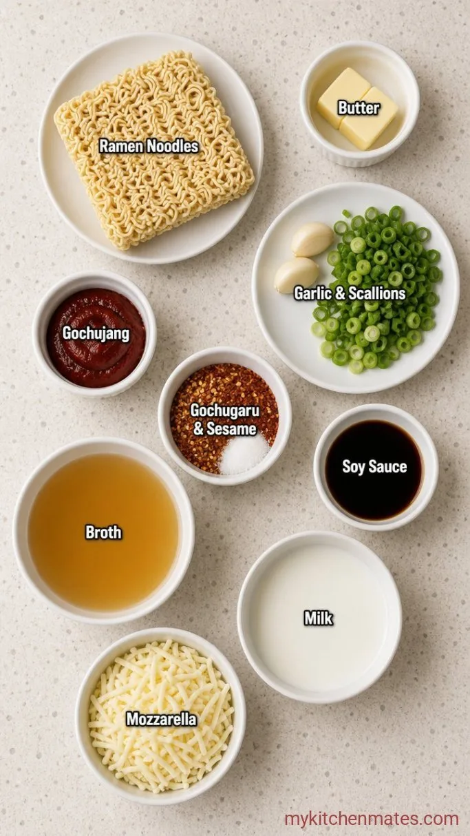 One-Pan Cheesy Buldak Ramen (Ready in 15 Minutes) Ingredients