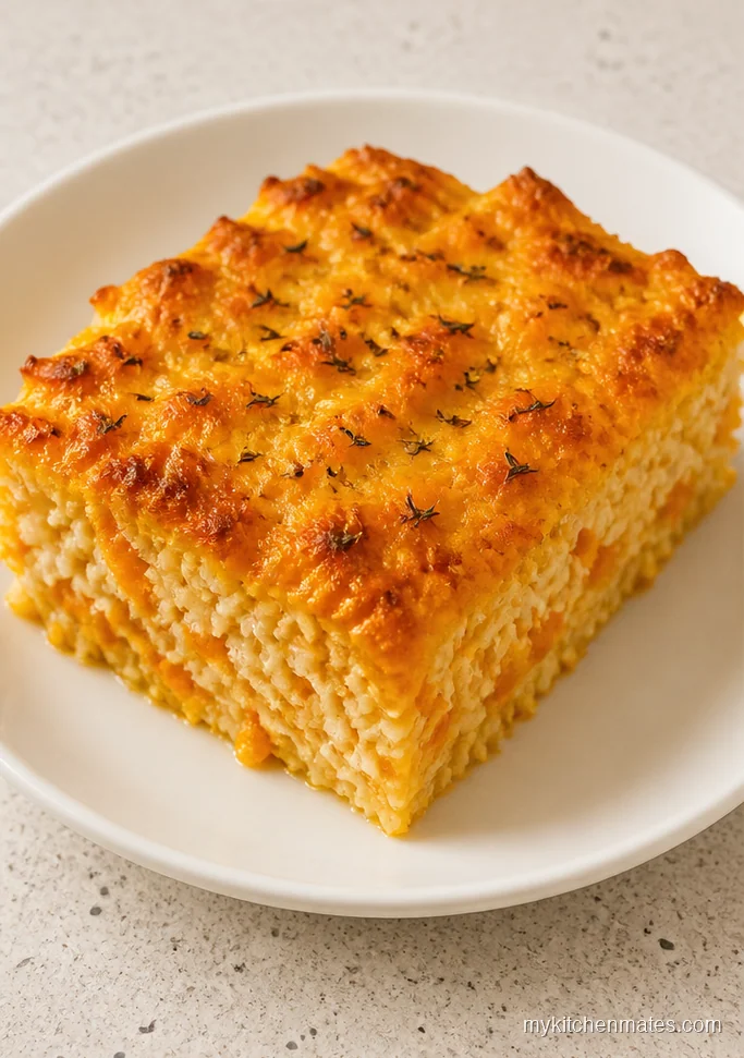 Cheesy Butternut Squash Rice Casserole