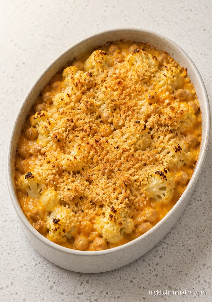 Cheesy Cauliflower and Chickpea Casserole for Two