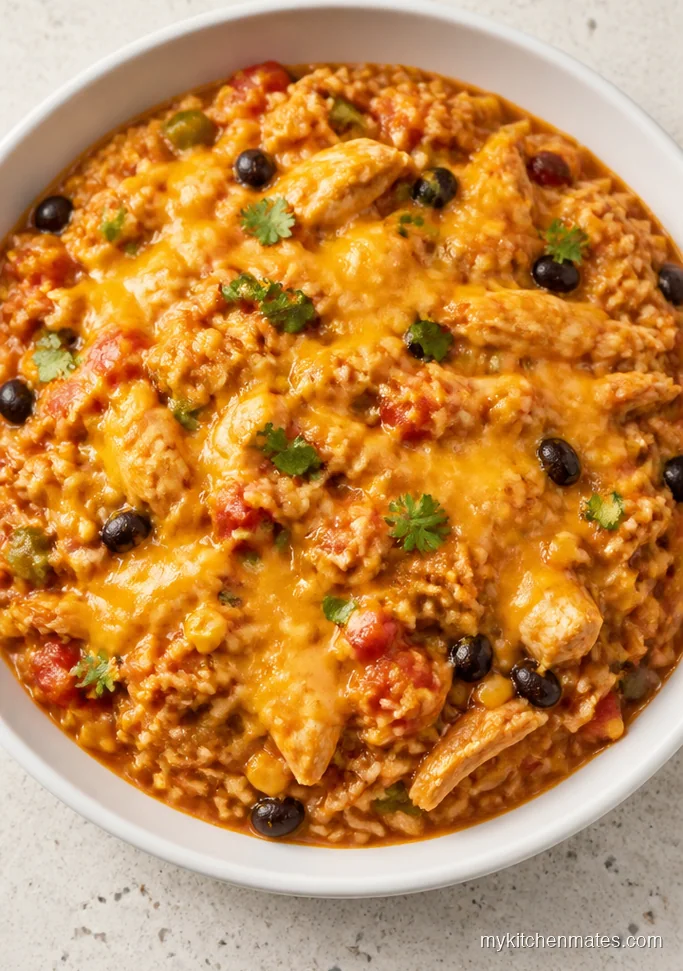 Cheesy Chicken Enchilada Rice