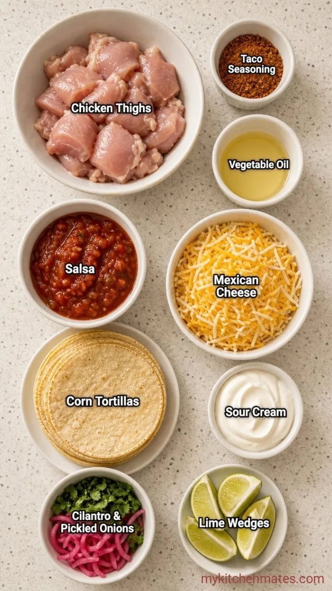 Skillet Cheesy Chicken Tacos Ingredients