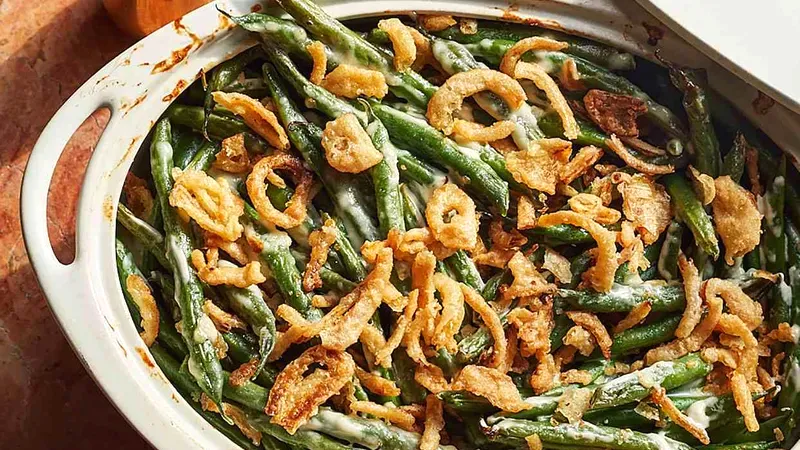 Cheesy Green Bean Casserole Food photo of Cheesy Green Bean Casserole
