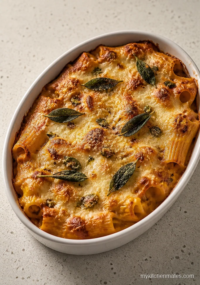 10 Fall Dutch Oven Recipes for Slow-Simmered Sundays Cheesy Pumpkin Baked Rigatoni with Sage